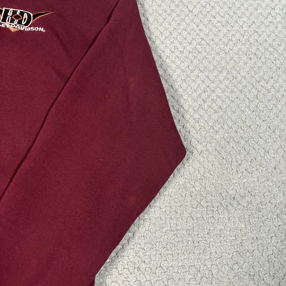 VTG 90's Harley Davidson USA Made Men's Maroon 1/4 Zip Sweatshirt Sz L - Picture 4 of 8